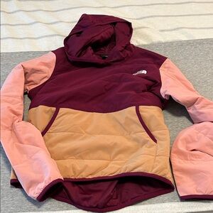 The North Face Maroon and Pink Hoodie